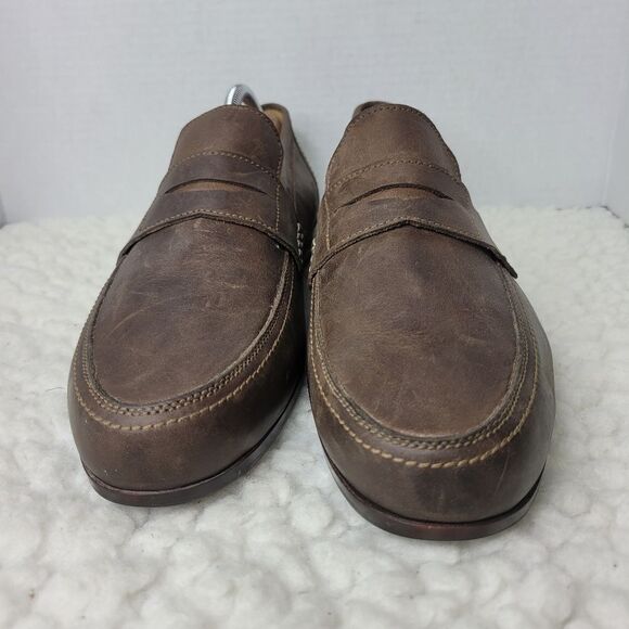 Adelante The Luca Men's Size 11D Slip On Penny Loafers Brown Nubuck Shoes - Picture 2 of 10